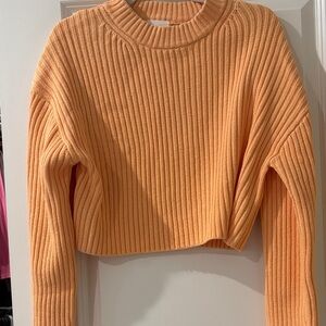 H&M Orange Ribbed Sweater